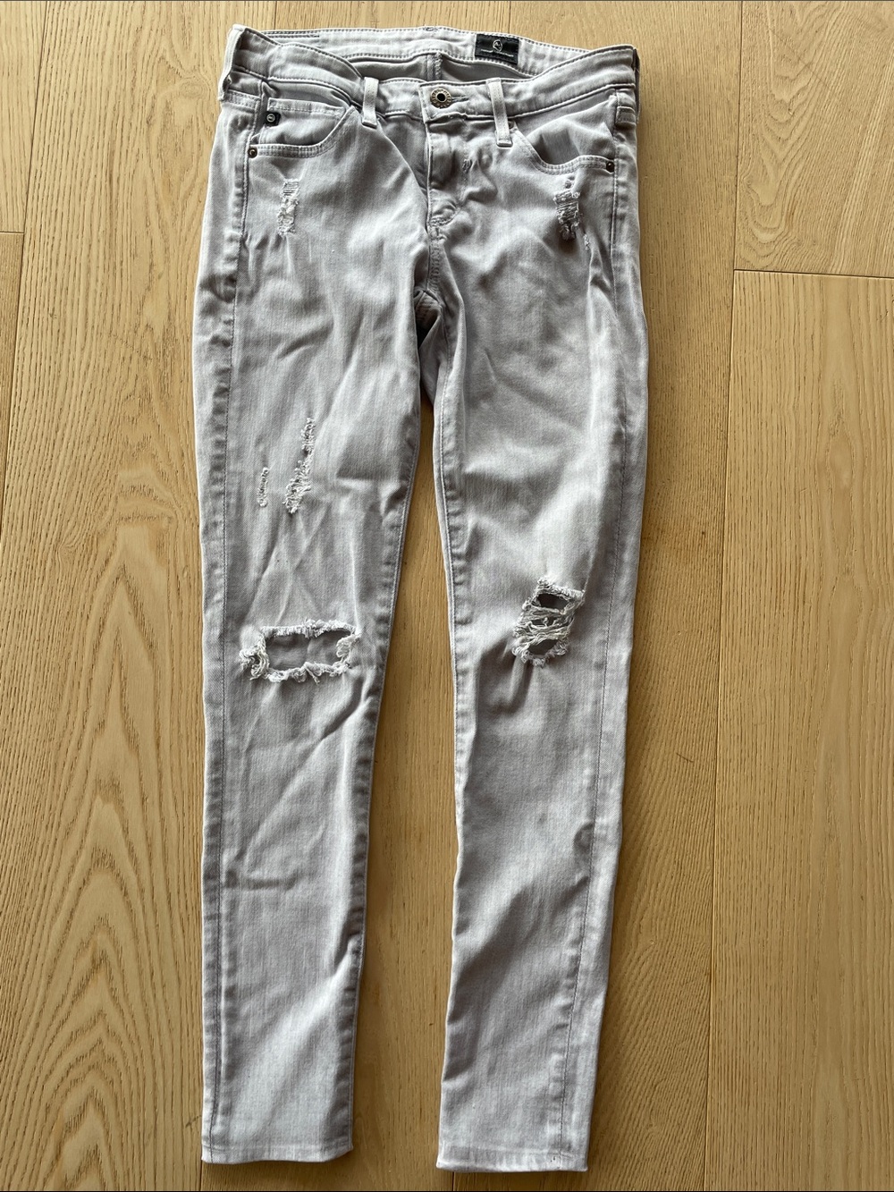 Light Gray Distressed Skinny Jeans